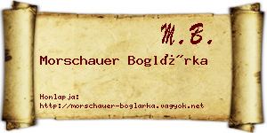 Morschauer Boglárka névjegykártya